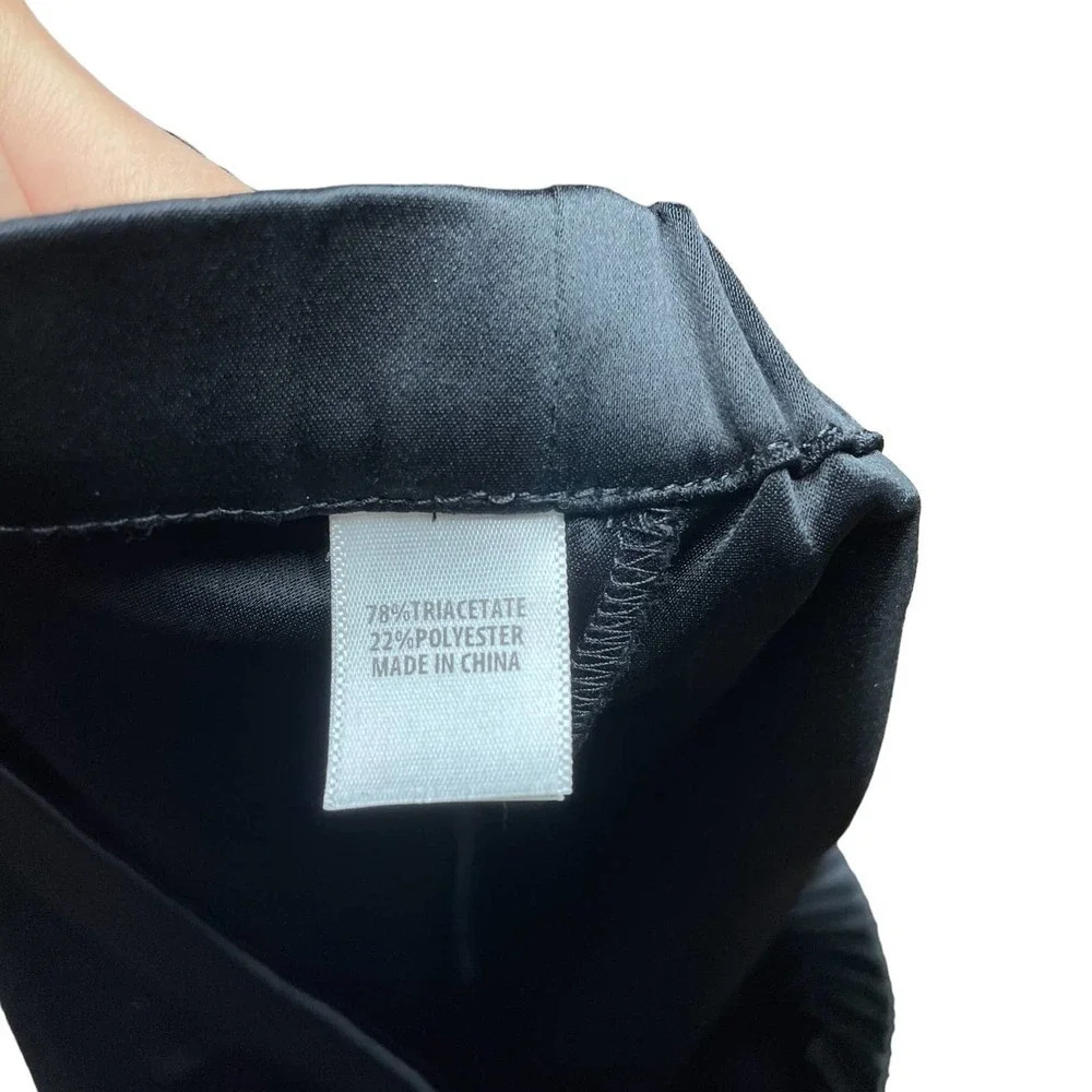 St. John Caviar Black Silky Wide-Leg Trouser Pants‎ Size 4 - Picture 10 of 10